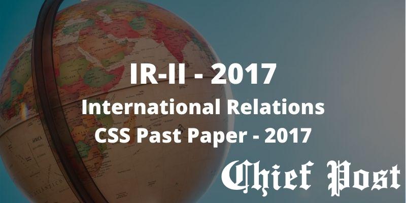 International Relations 2017 - Paper-2