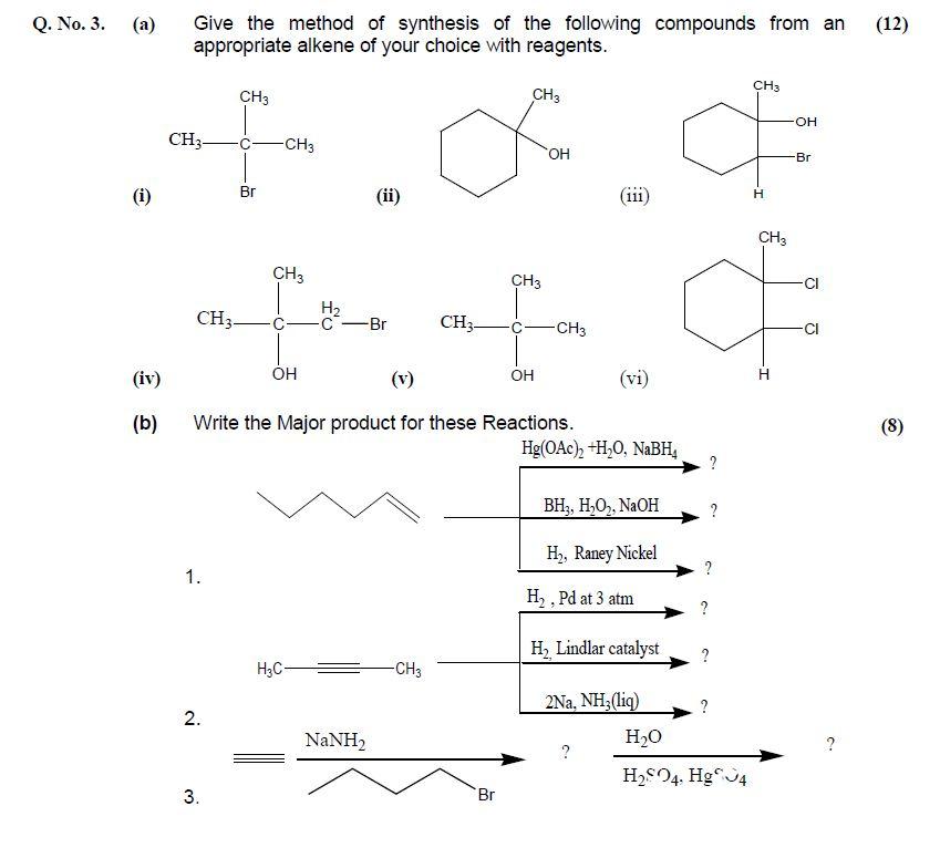 Question No 3, Chemistry Paper-2, CSS 2017