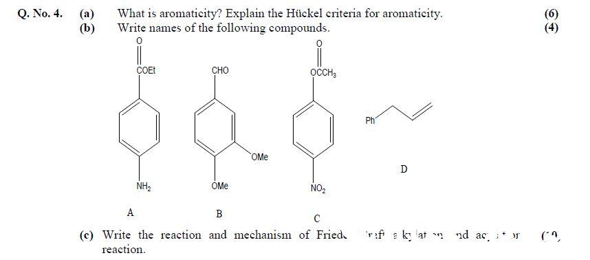 Question No 4, Chemistry Paper-2, CSS 2017