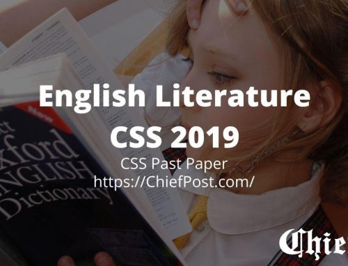 English Literature 2019 — CSS Past Paper